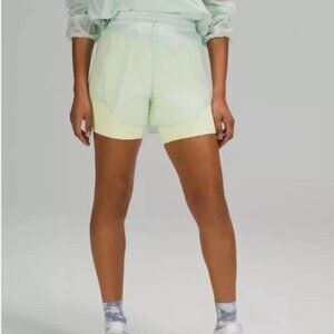 New With Tags Lululemon Step Outside Waterproof Green Transparent 3in Shorts